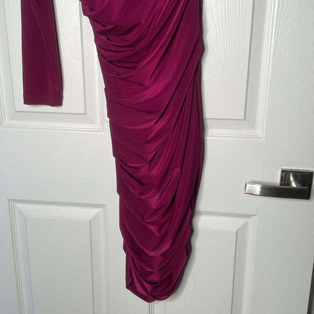 Cache Jeweled One-Shoulder Long Sleeve Mini Dress - Picture 4 of 6